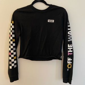 black vans cropped long sleeve